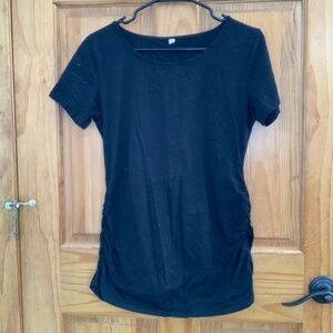 Flattering & Stretchy Maternity Shirt for Women, Short Sleeve with Ruching